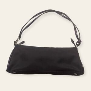 Vintage Apostrophe Y2k Little Black Prom Purse w/ Snake Print Handles